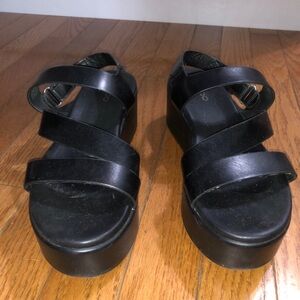 Aldo Black Platform Sandals